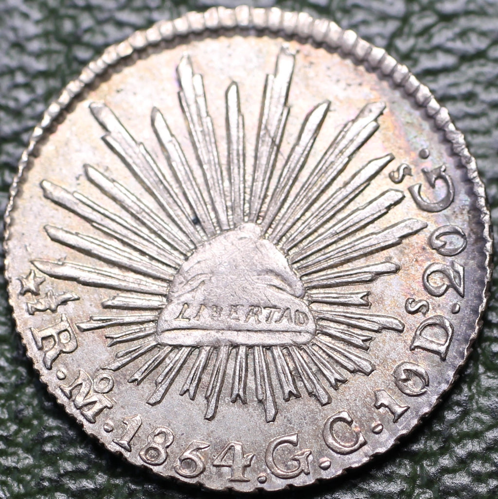 Moneda 1/2 Real 1854 Mo GC XF-AU Plata EX-MIKE DUNINGAN