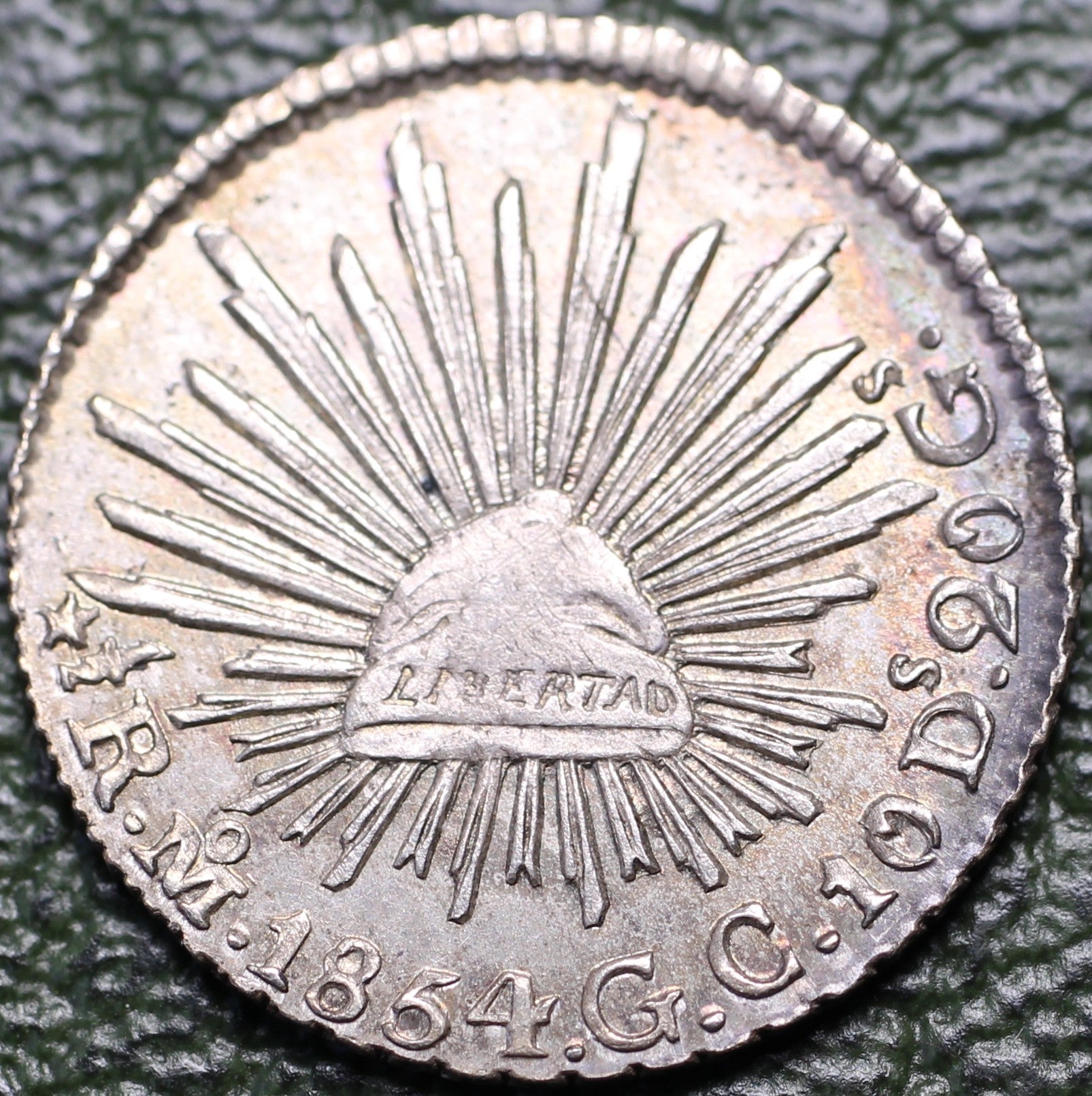 Moneda 1/2 Real 1854 Mo GC XF-AU Plata EX-MIKE DUNINGAN