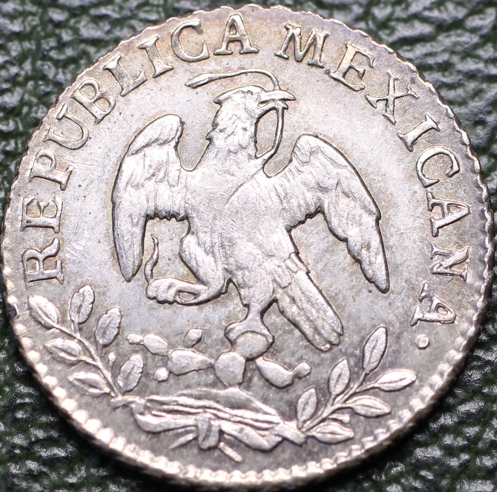 Moneda 1/2 Real 1854 Mo GC XF-AU Plata EX-MIKE DUNINGAN