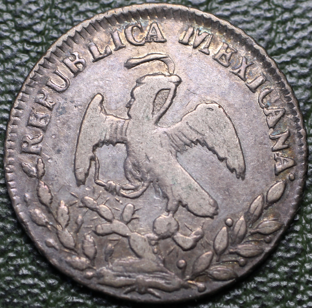 Guanajuato, Moneda 1/2 Real 1832 Go MJ Fecha Clave VF Plata