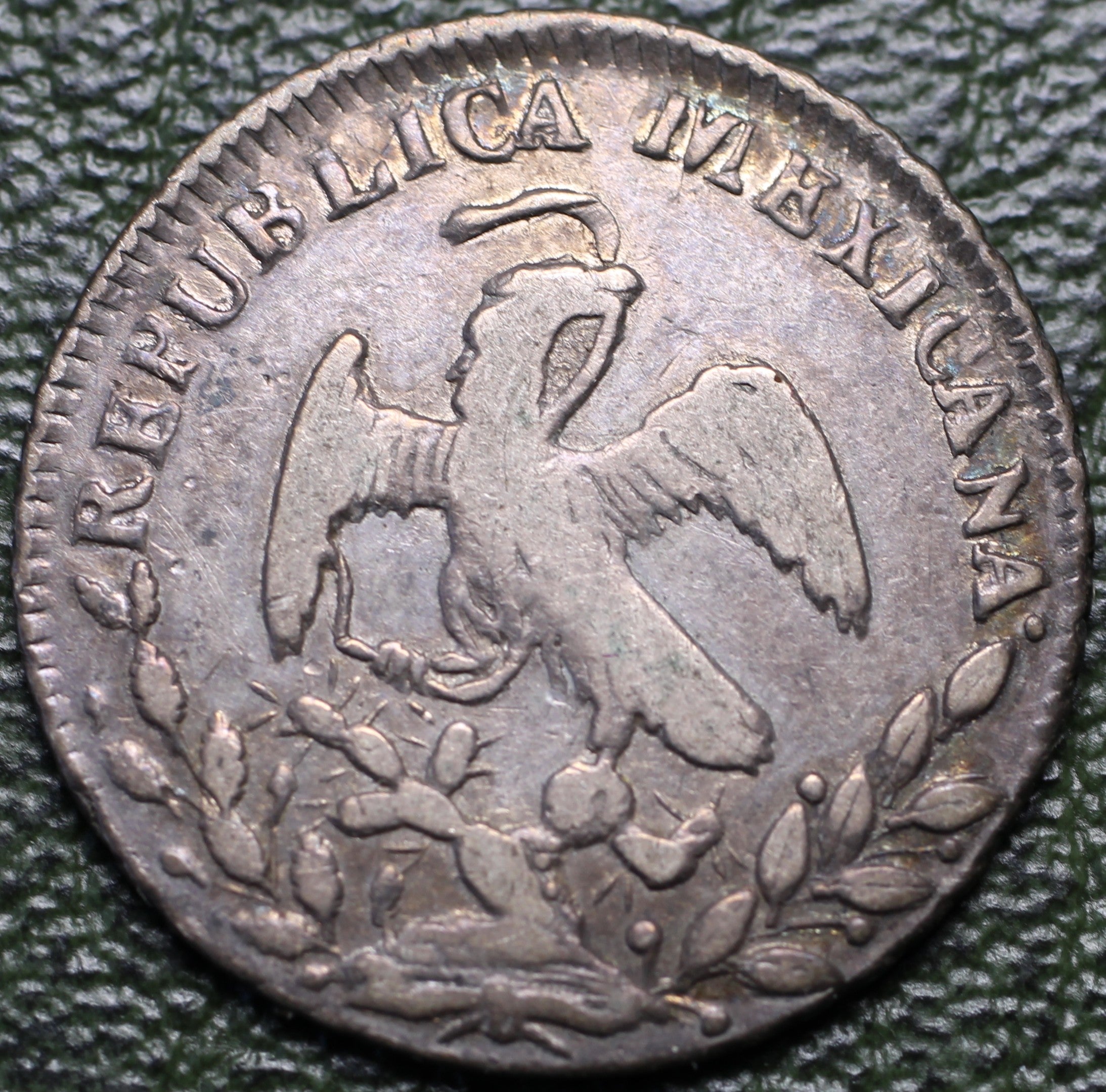 Guanajuato, Moneda 1/2 Real 1832 Go MJ Fecha Clave VF Plata