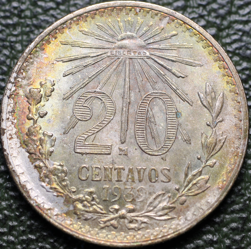 20 Centavos 1939 Mo AU Plata México