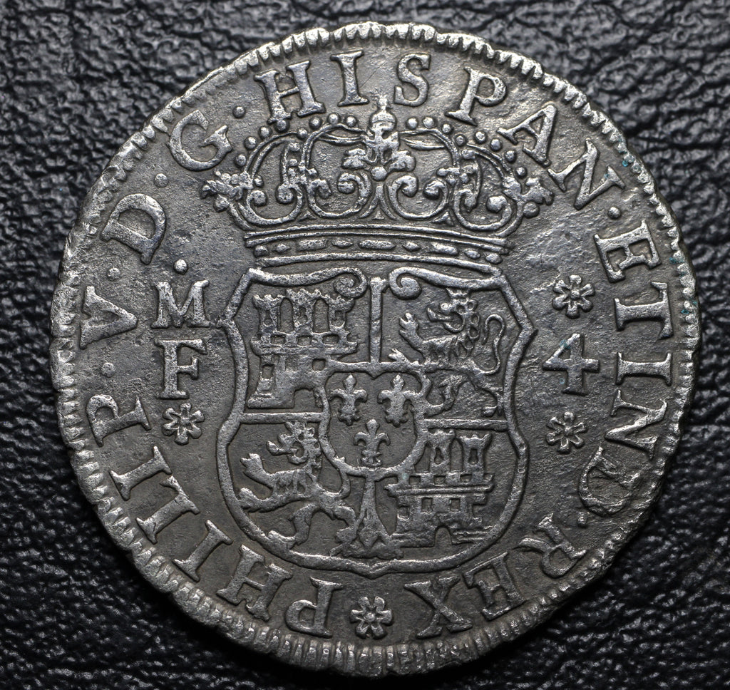 Nueva España 4 Reales 1738 Mo MF - Columnario - Fecha Baja / Escasa - Posible Rescate Marino - Plata