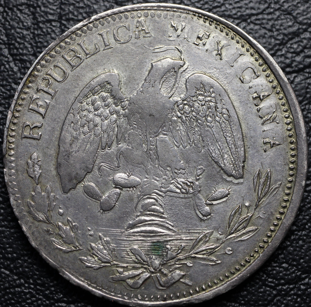 2 Pesos 1915 Campo Morado XF-AU Plata México