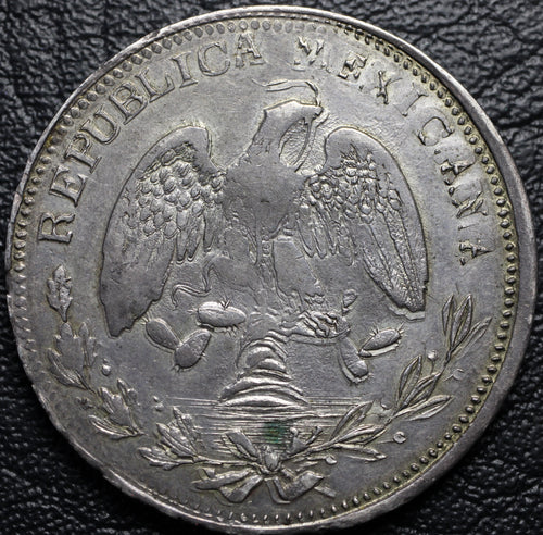 2 Pesos 1915 Campo Morado XF-AU Plata México