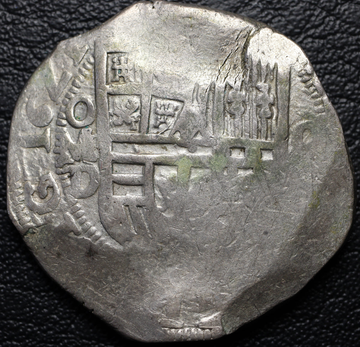 8 Reales 1621 Mo D Plata Macuquina México
