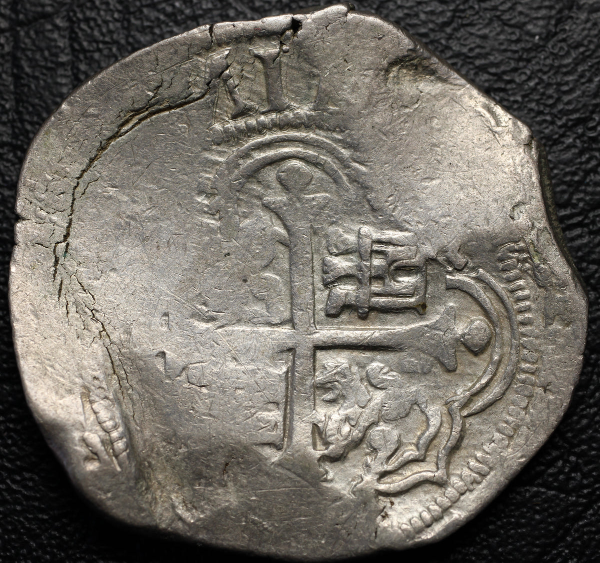 8 Reales 1621 Mo D Plata Macuquina México