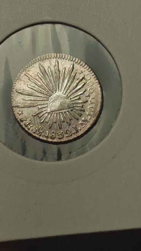 México 1/2 Real 1832 Mo ML AU-UNC Plata